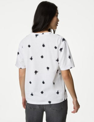 Camiseta estampada de manga corta de estilo relax