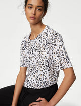 Camiseta estampada de manga corta de estilo relax