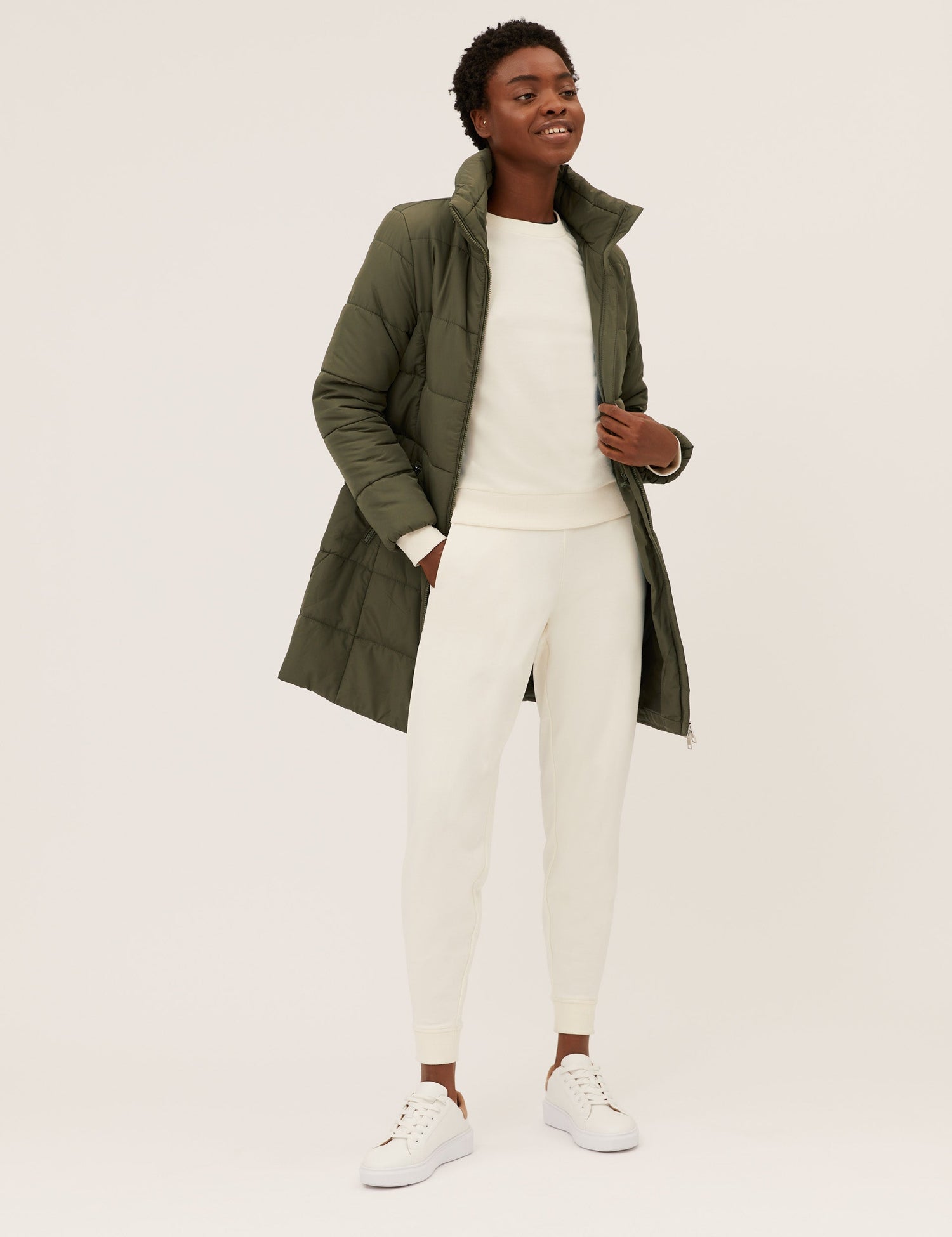 Chaqueta larga acolchada