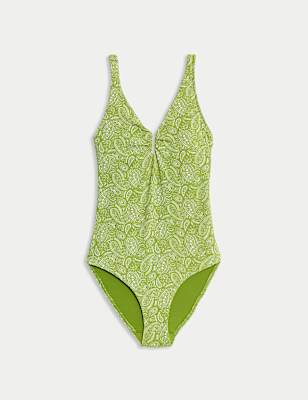 Bañador diseño y escote en forma de U efecto moldeador