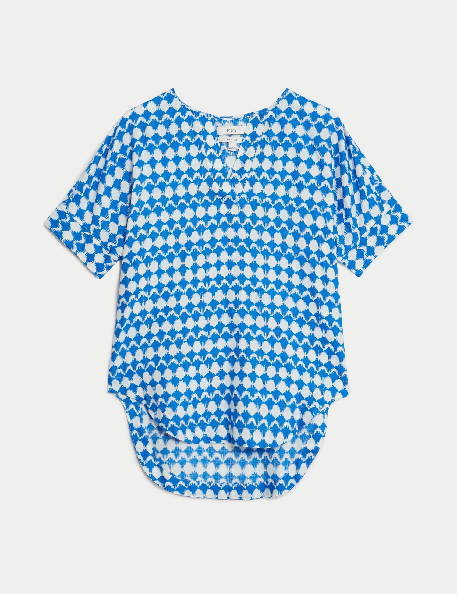 Blusa de lino con diseño de manga corta