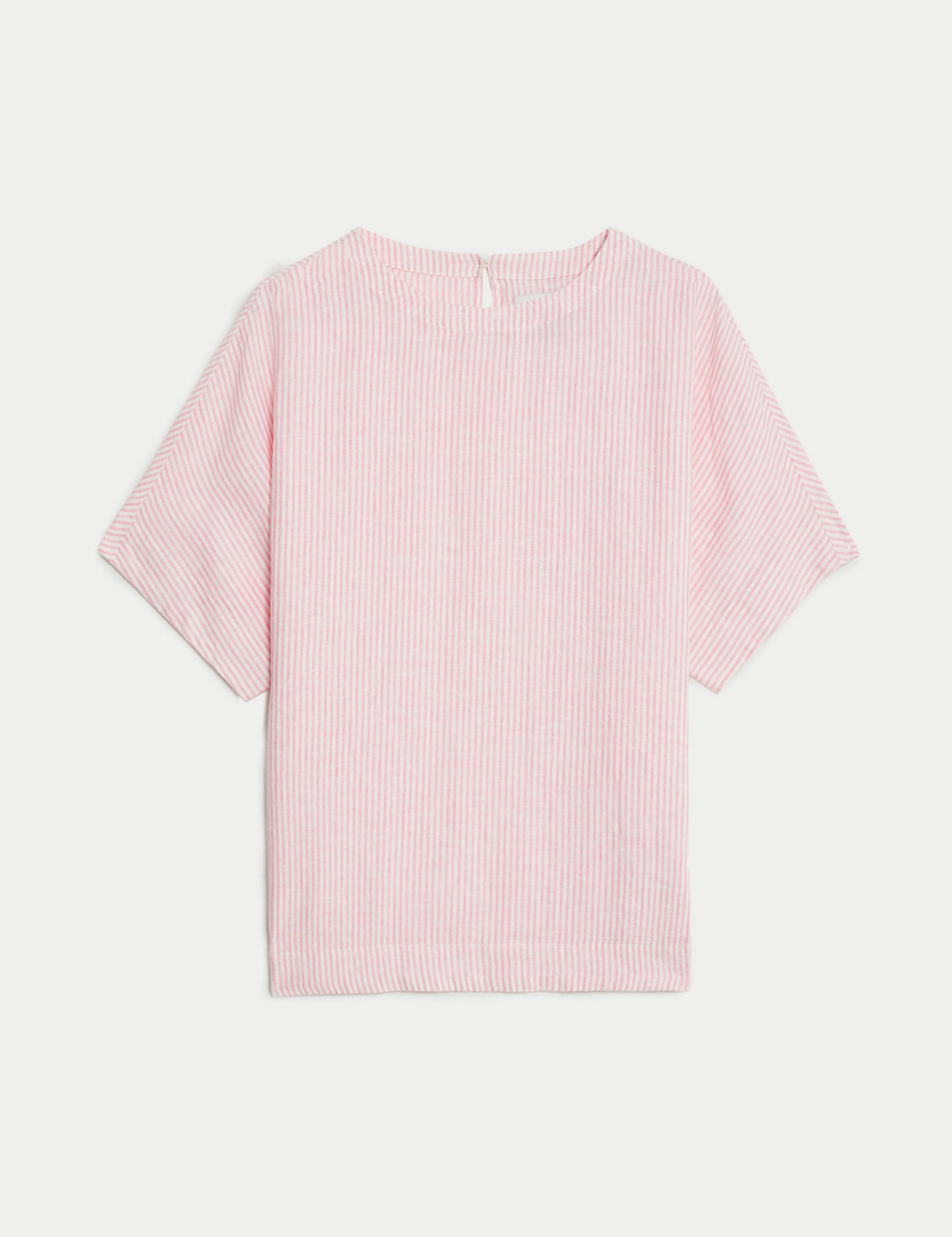Blusa de lino de rayas manga corta