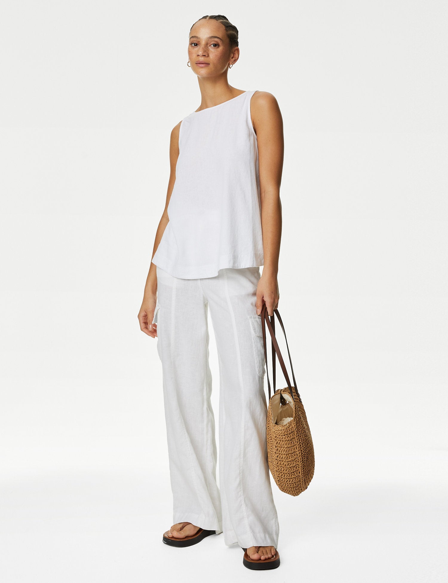 Blusa de lino sin mangas