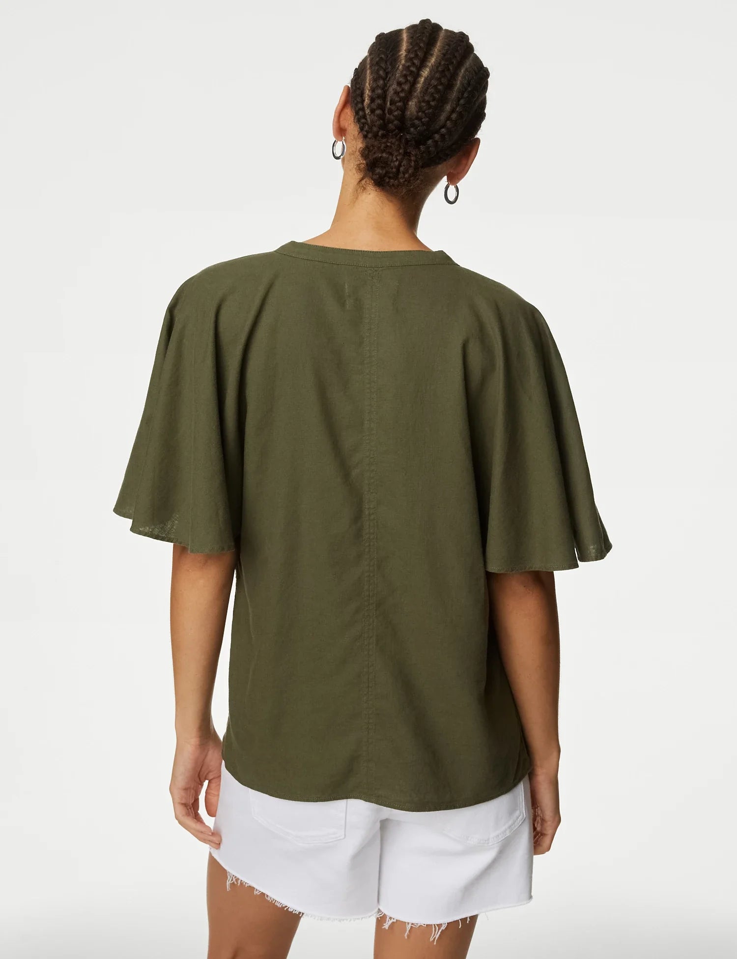 Blusa de lino  de manga corta