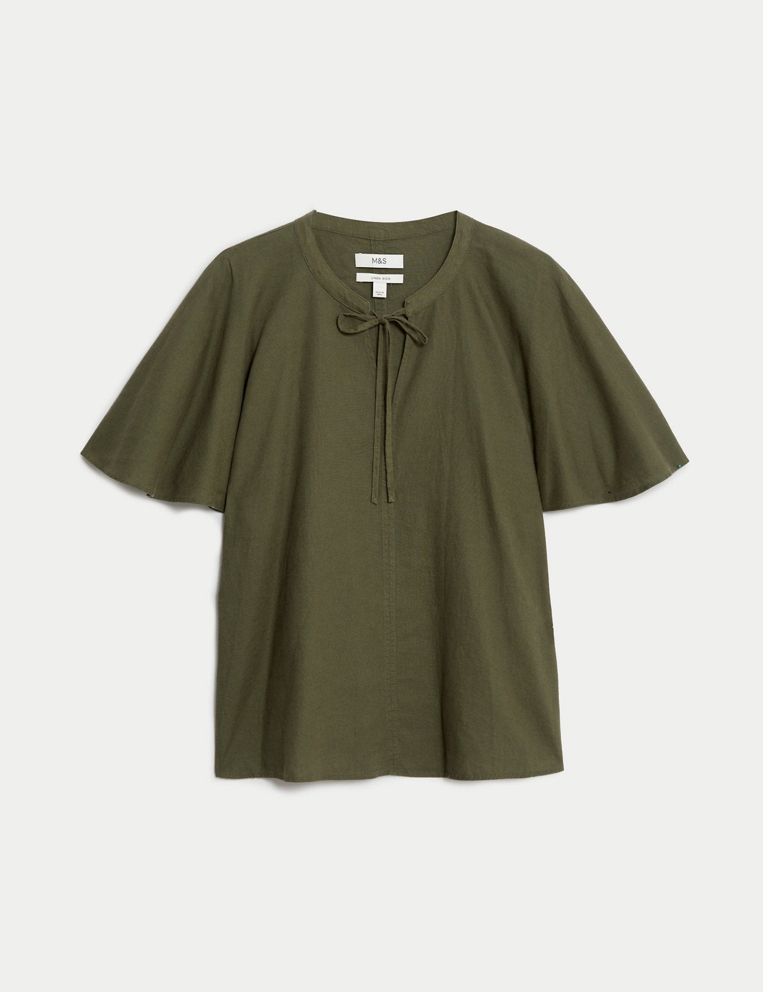 Blusa de lino  de manga corta