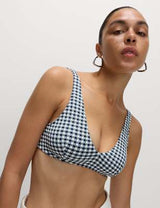 Parte alta de bikini de cuadritos Vichy