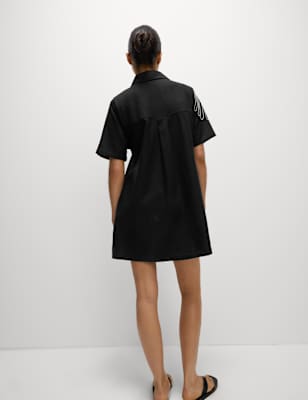 Vestido de lino manga corta