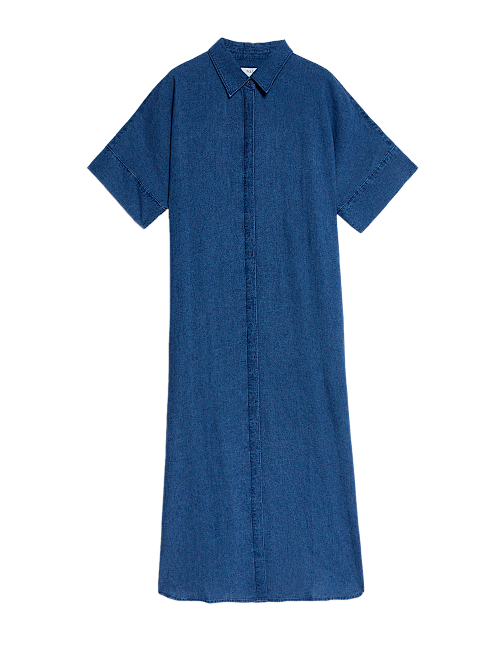 Vestido de lino camisero de manga corta