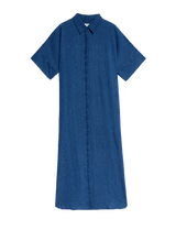 Vestido de lino camisero de manga corta
