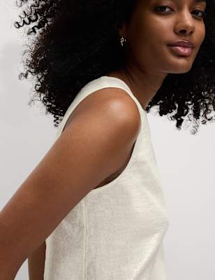 Blusa de lino sin mangas con espalda cruzada