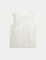 Blusa de lino sin mangas con espalda cruzada