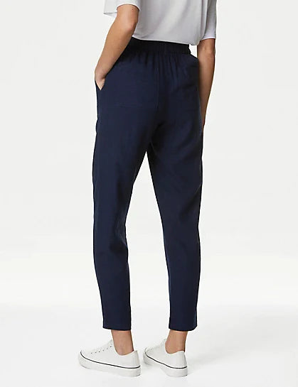 Pantalón de lino-viscosa Taper