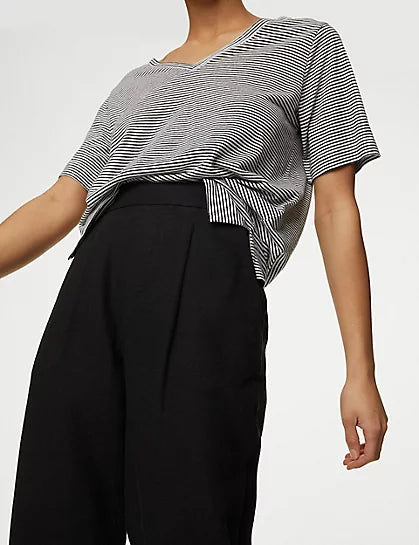 Pantalón de lino-viscosa Taper