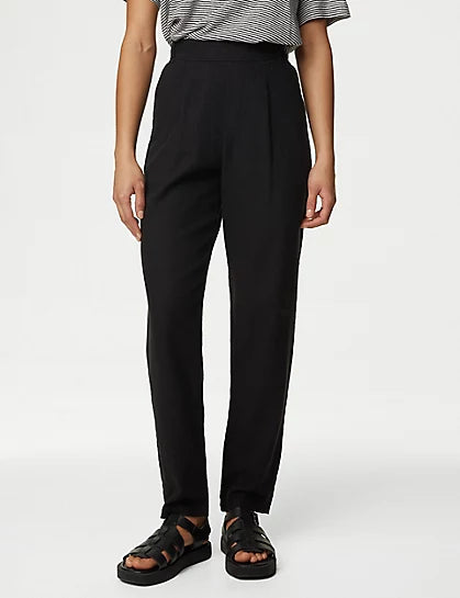 Pantalón de lino-viscosa Taper