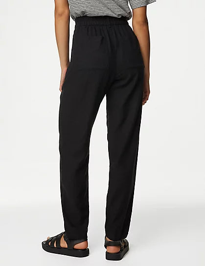 Pantalón de lino-viscosa Taper