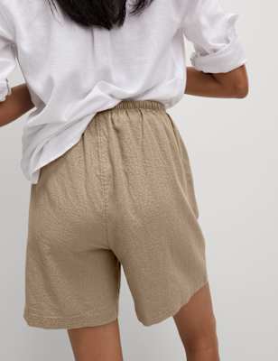 Pantalón corto de lino viscosa
