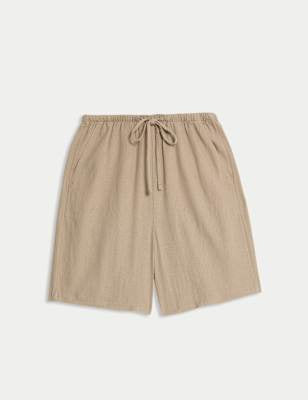 Pantalón corto de lino viscosa