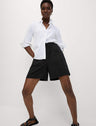 Pantalón corto de lino viscosa