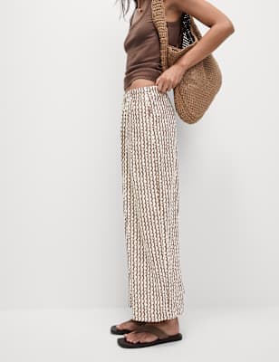 Pantalón pescador estampado de viscosa