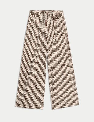 Pantalón pescador estampado de viscosa