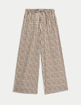 Pantalón pescador estampado de viscosa