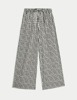Pantalón pescador estampado de viscosa