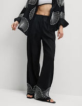 Pantalón estampado de lino-viscosa