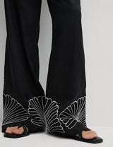 Pantalón estampado de lino-viscosa