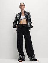 Pantalón estampado de lino-viscosa