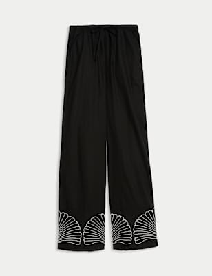 Pantalón estampado de lino-viscosa