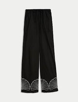 Pantalón estampado de lino-viscosa