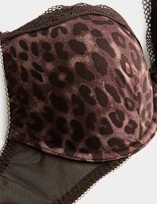 Sujetador con aro preformado y diseño leopardo
