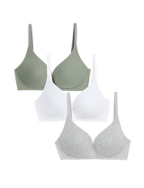 Pack 3 sujetadores sin aro algodón