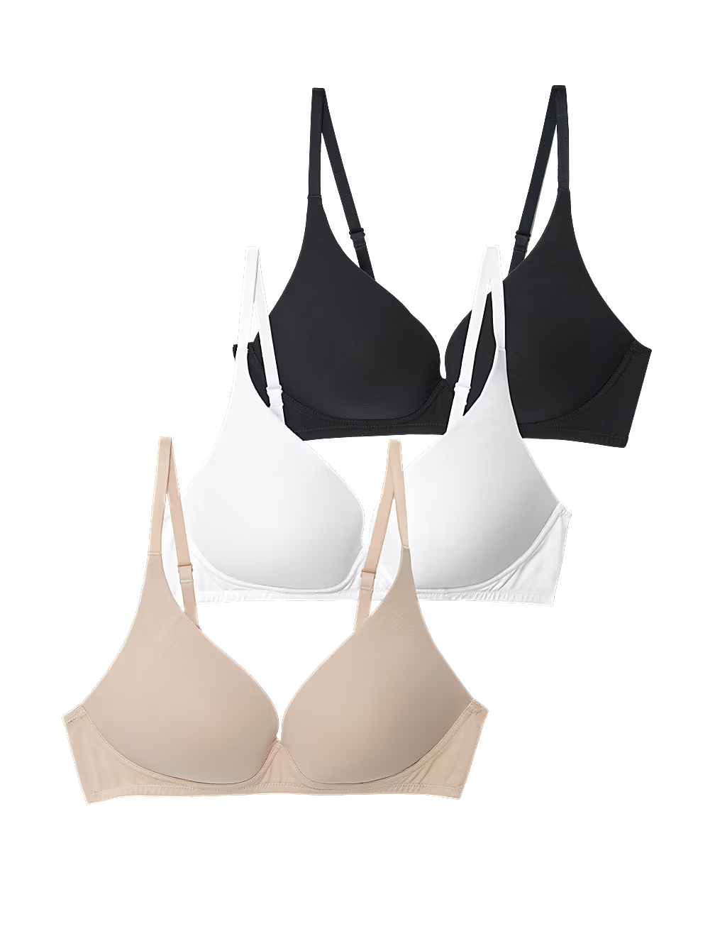 Pack 3 sujetadores sin aro algodón