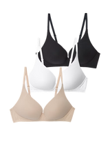 Pack 3 sujetadores sin aro algodón