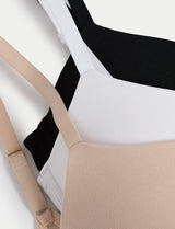 Pack 3 sujetadores de algodón Push Up