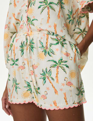 Pijama corto de viscosa diseño palmeras