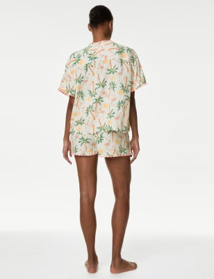 Pijama corto de viscosa diseño palmeras