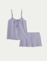Pijama corto de rayas y tirantes