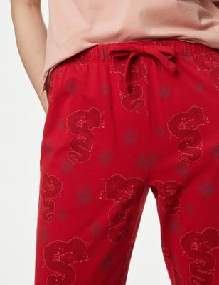 Pijama de manga corta con dibujo de dragón