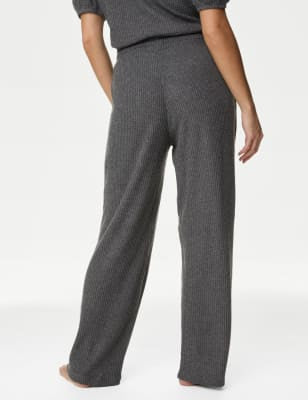 Pantalón de corte recto waffle