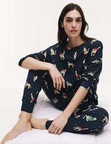 Pijama de manga larga con diseño navideño