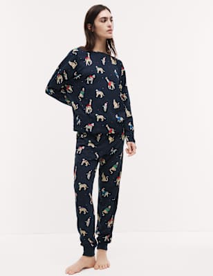 Pijama de manga larga con diseño navideño