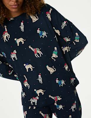 Pijama de manga larga con diseño navideño