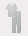 Pijama de viscosa con detalle de encaje con top de manga corta