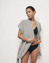 Chaleco bata atada de tejido Borg