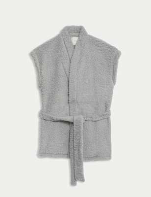 Chaleco bata atada de tejido Borg