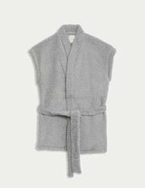 Chaleco bata atada de tejido Borg