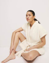 Chaleco bata atada de tejido Borg