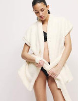 Chaleco bata atada de tejido Borg